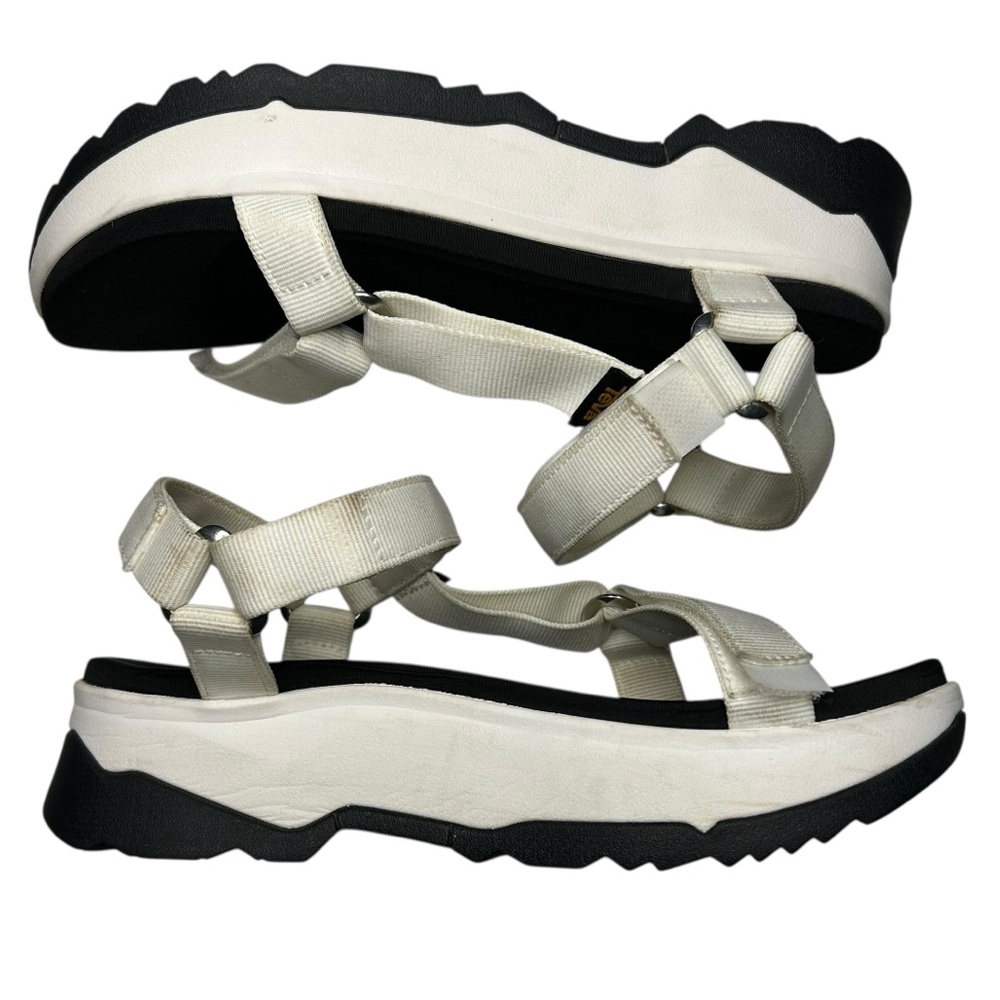 Teva Jadito Universal Platform Sandals White Black Chunky Sport Sz 9 - Picture 10 of 16